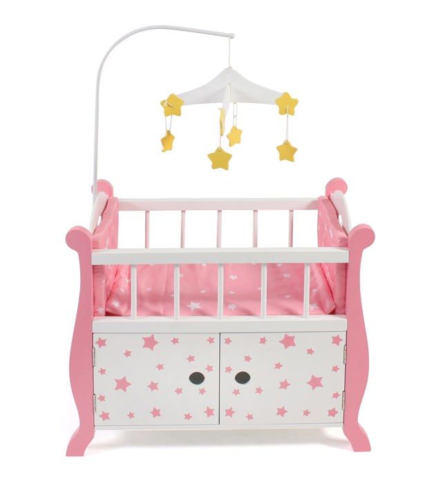 Accessoire maison poupée - BAYER CHIC - 510-88 - Lit avec mobile - MDF écologique - 46 cm max