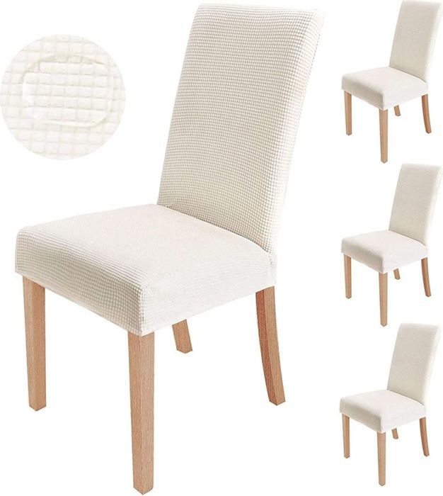 Chaise Extensible solide housses Set de 4 Amovible lavable Président de couverture pour la salle à manger Moderne élastique prés