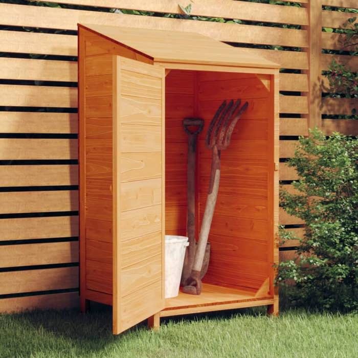 Soldes dété 2025 Remise de jardin - CLOUD - Abri de jardin - Marron 55x52x112 cm Bois de sapin solide LL350