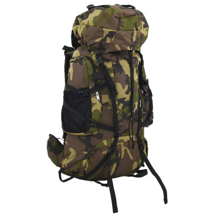 Sac à dos de randonnée - VIDAXL - Camouflage vert - 100 L - Tissu oxford - Confort ajustable