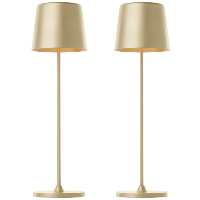 KAAMI lot de 2 lampes de jardin extérieures LED intégrée 2W doré mat KAAMI lot de 2 lampes de jardin extérieures LED intégrée 2W doré mat