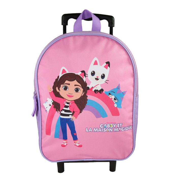 Bagtrotter - Gabby et La Maison Magique - Sac à Dos Scolaire à Roulettes - Rose Pâle - Fille - 1 Compartiment Zippé -... Bagtrotter - Gabby et La Maison Magique - Sac à Dos Scolaire à Roulettes - Rose Pâle - Fille - 1 Compartiment Zippé -...