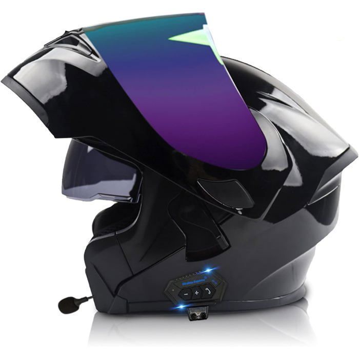 Casque de Moto Modulable Bluetooth Intégré Casques Modulables Moto Double
