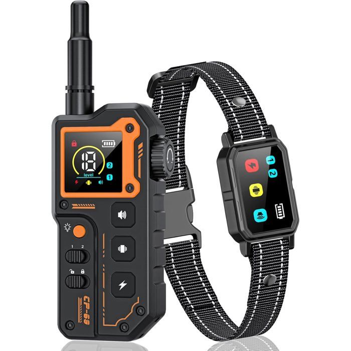 Meilleurs prix pour Collier De Dressage Pour ChienPortée 3000 MètresCollier Électrique Pour Chien Avec Télécommande4 Modes Lumières/Son/Vibration
