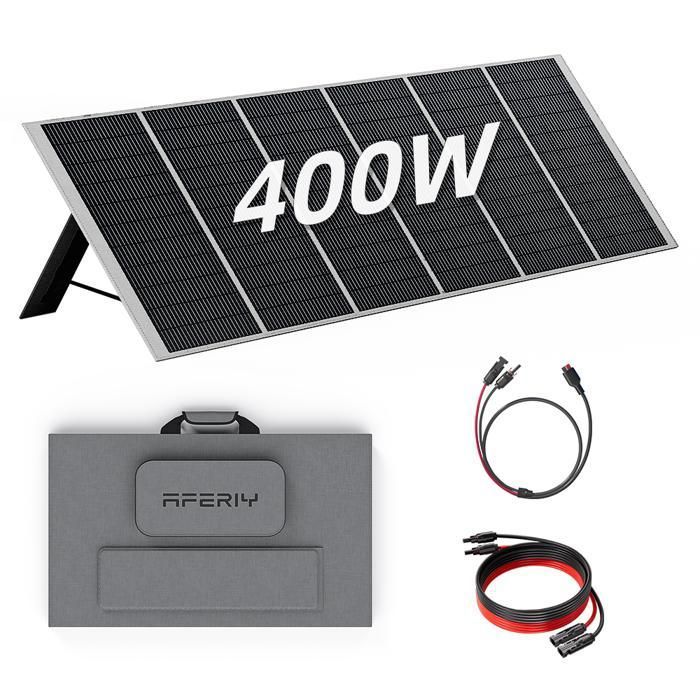 Kit de panneaux solaires portable - AFERIY - 400W - Monocristallin ~23% - Revêtement ETFE - IP65 pliable