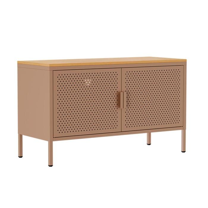 Buffet moderne 2 portes L100 cm en métal marron Punchy - Oviala