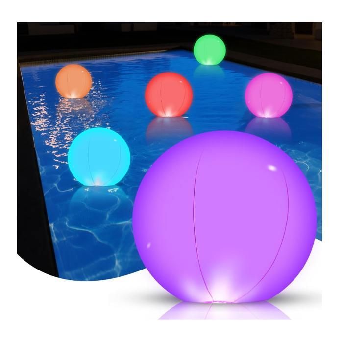 Lampe Flottante Piscine 2 Pièces 40cm LED Lampe Piscine avec Télécommande 16 RGB Changement Couleur IP67 Étan DECORATION PISCINE