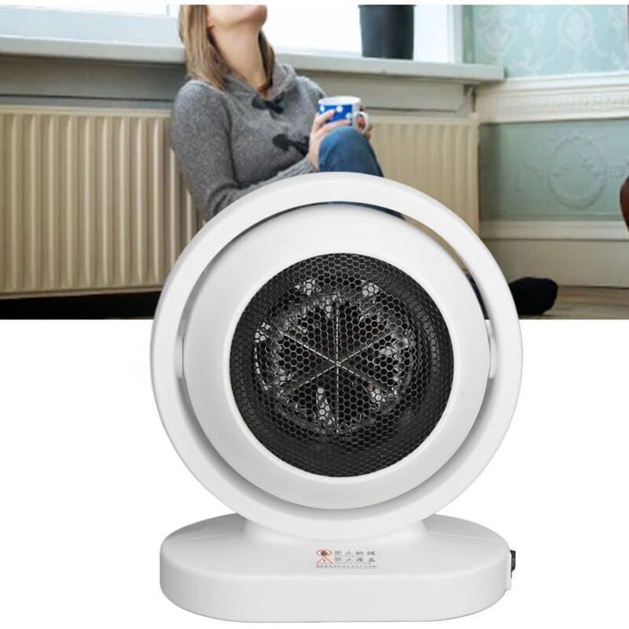 Radiateur D'appoint Portable 170W Avec Rotation 180° - 2 Niveaux De Chaleur, Ports USB, Silencieux, Pour Bureau, Chambre