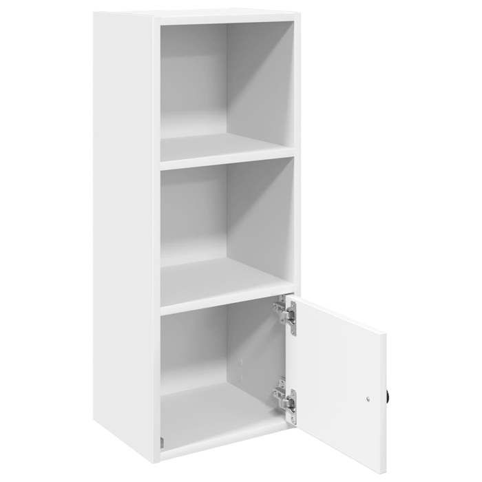 Bibliothèque en bois dingénierie - WIENS - 31x24x77 cm - Blanc - Compartiments 28x24x235 cm - Assemblage requis