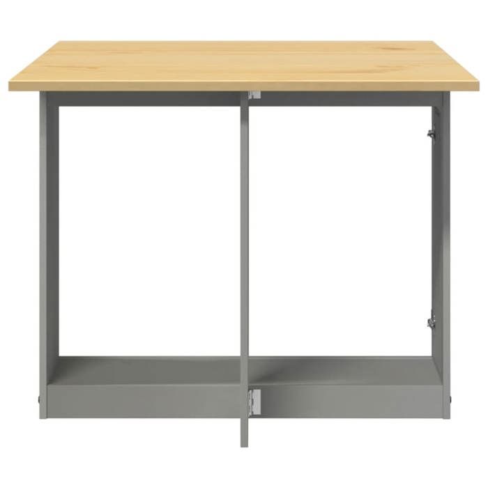 Table cuisine CLOUD Gris Table à manger - Design Élégant - papillon pliable Corona gris bois de pin massif tt543