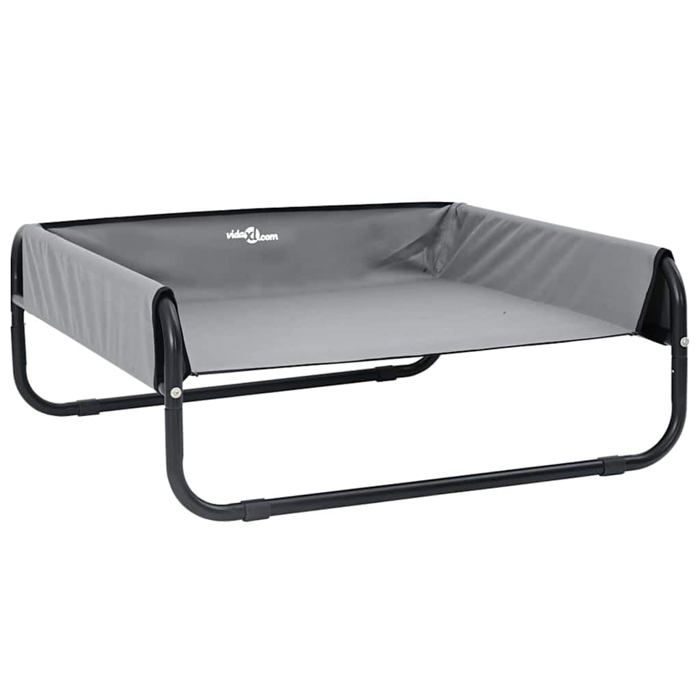 Lit pour chien surélevé - vidaXL - Gris clair - 75x75x30 cm - Acier - Design respirant - Tissu résistant aux taches Lit pour chien surélevé - vidaXL - Gris clair - 75x75x30 cm - Acier - Design respirant - Tissu résistant aux taches