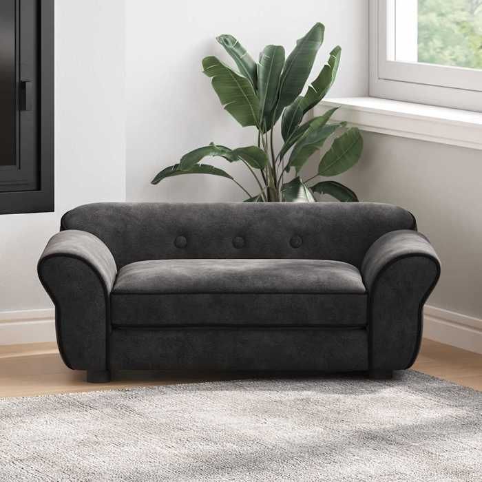 SALE 2026 Boîte de rangement de jardin Noir - Canapé pour chien Noir 72x45x30cm Peluche PRO654613723