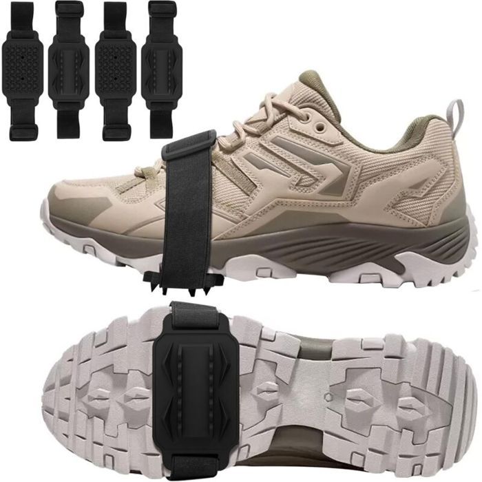Lot de 4 crampons antidérapants pour chaussures - Crampons pour chaussures - Crampons de chaussures - Neige - Semelles de glac