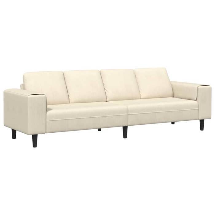 Les Soldes Canapé de salon( 4 PLACES) - CLOUD - grand sofa - Poids maximal: 440 kg - Crème 250x77x76 cm Tissu en velours côtelé LV