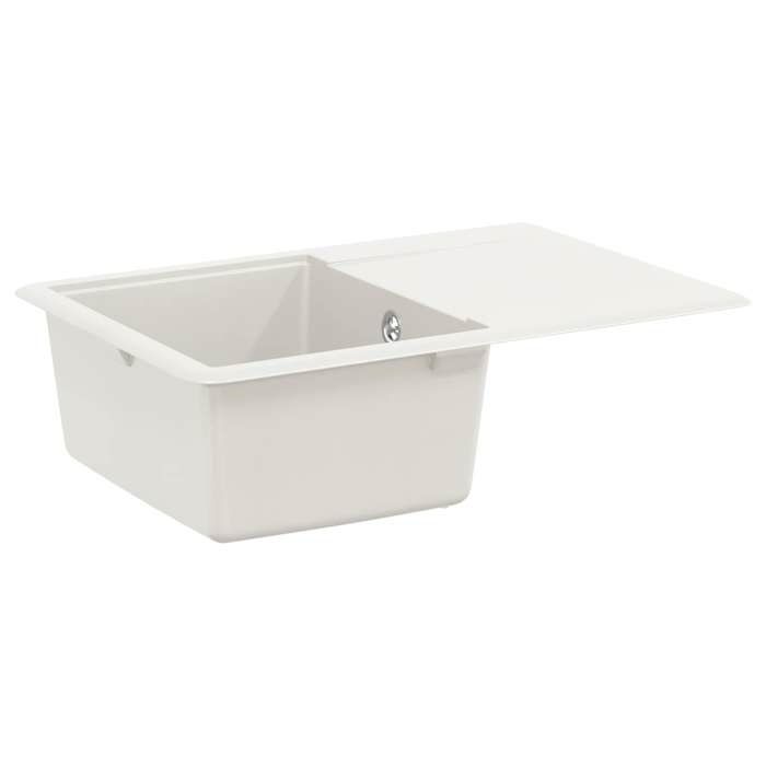 BURKE@ Blanc Évier Blanc 670x460 mm 80% Quartz et 20% Résine 11.68 kg Haute qualité A13460 BURKE@ Blanc Évier Blanc 670x460 mm 80% Quartz et 20% Résine 11.68 kg Haute qualité A13460