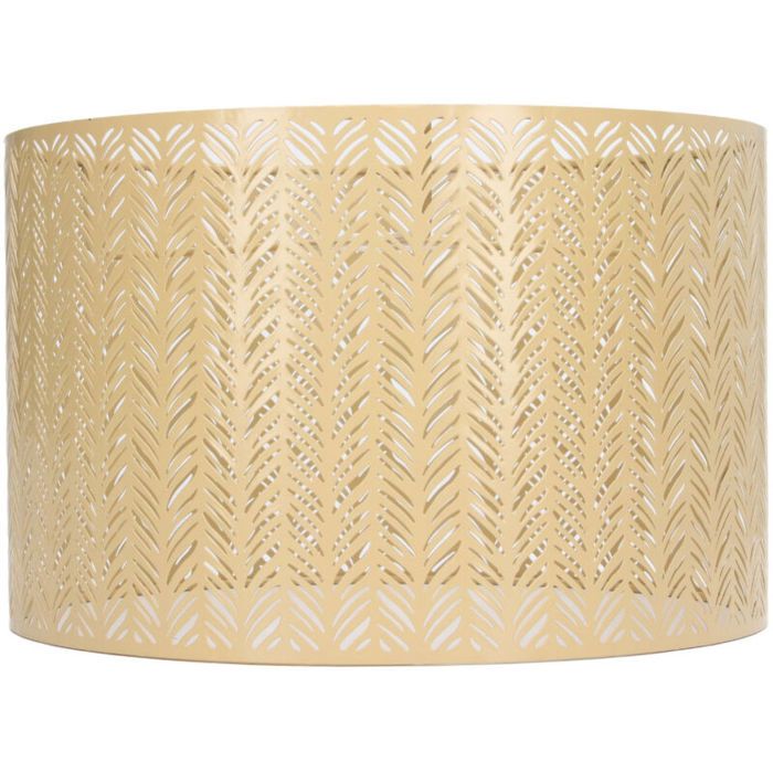 Abat-jour décoratif - OKZ® - Métal ajouré - Forme feuille de sapin - Diamètre 25 cm - Hauteur 16 cm