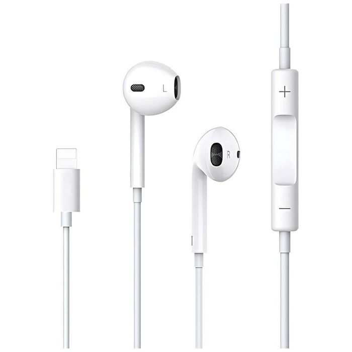 Casque stéréo Lightning - USAMS - pour iPhone 7 - Connecteur Lightning - Blanc