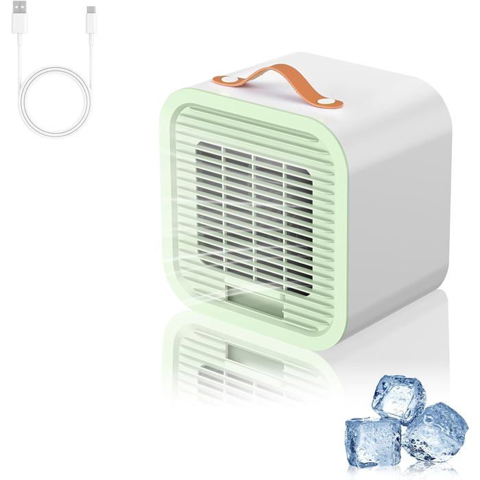 Climatiseur portable - Belle commode - Mini climatiseur mobile - Silencieux - Rechargeable USB - 3 vitesses