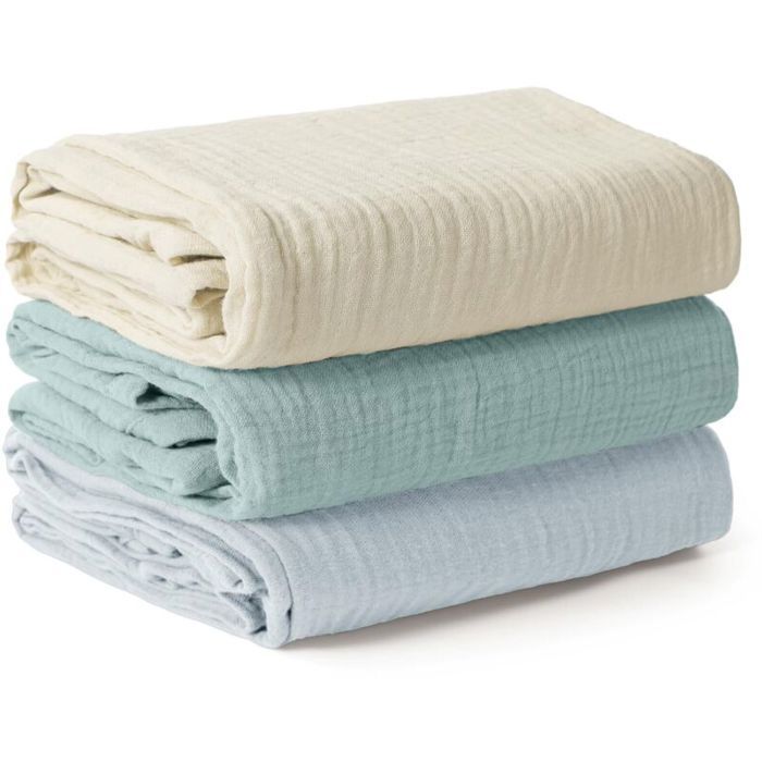 Couverture d’Emmaillotage pour BébéGrand Lange Bebe 100x100cmUltra Doux et Absorbant pour la Peau Mousseline Couverture pour Bébé