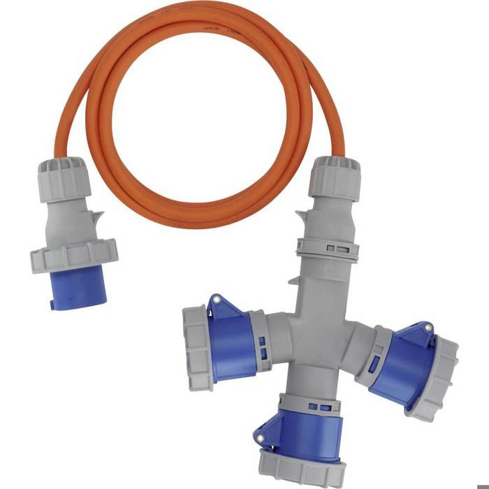 Brennenstuhl 1167670202 alimentation Rallonge CEE de camping bleu gris orange 2 m H07RN-F 3G 25 mm²