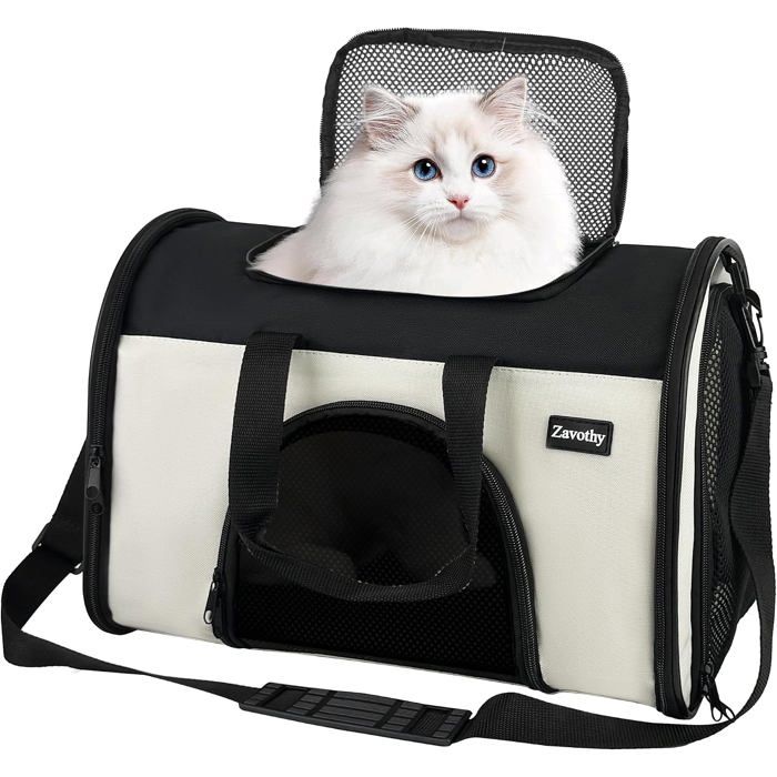 Sac à dos de transport chien et chat - Pliable et respirant - 42 x 25 x 29 cm - Beige