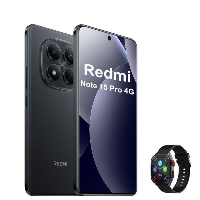 Smartphone - XIAOMI Redmi Note 15 Pro 4G - 8 Go RAM - 256 Go ROM - - Noir & Smartwatch