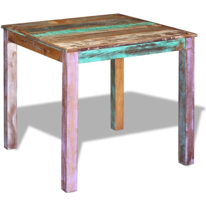 Les SoldesTable de salle à manger - Table de salon rectangulaire au style industriel - - Bois de récupération massif 80x82x76 cm i