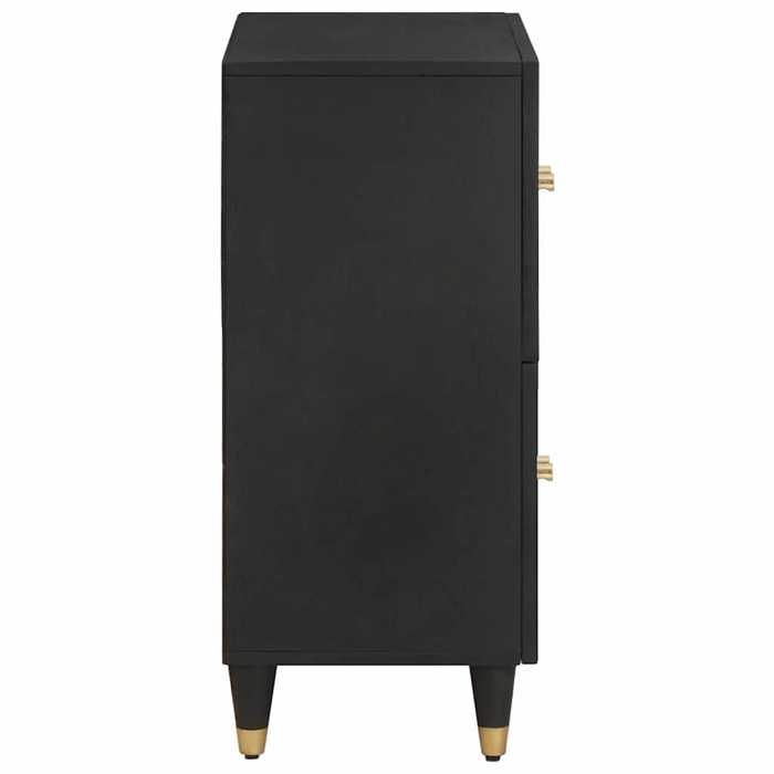 Meuble Rangement - HAOSHOP - Buffet avec étagère Noir 60 x 33 x 75 cm Bois de mangue massif&01_32279