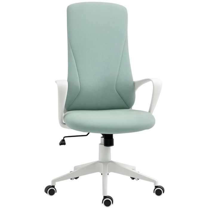 Fauteuil de bureau ergonomique vert accoudoirs roulettes inclinaison et hauteur réglables