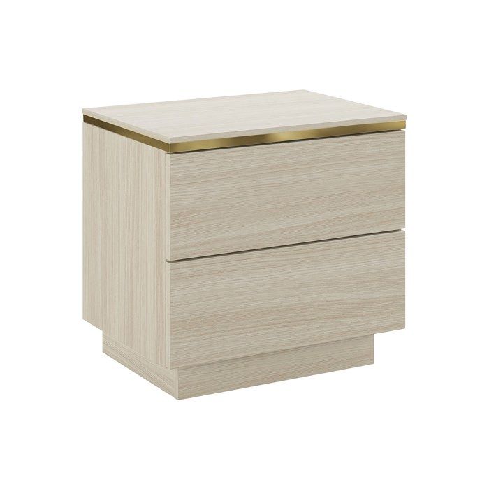 Table de chevet avec 2 tiroirs - Coloris : Naturel et doré - VUKIA Table de chevet avec 2 tiroirs - Coloris : Naturel et doré - VUKIA