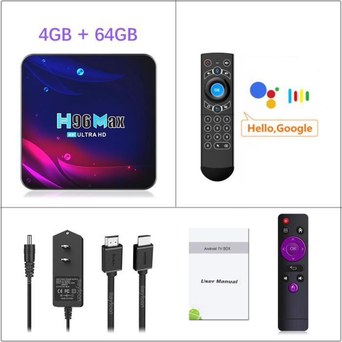 Boîtier Smart TV H96 MAX RK3528 – Android 13, 4 Go RAM, 64 Go ROM – Neuf