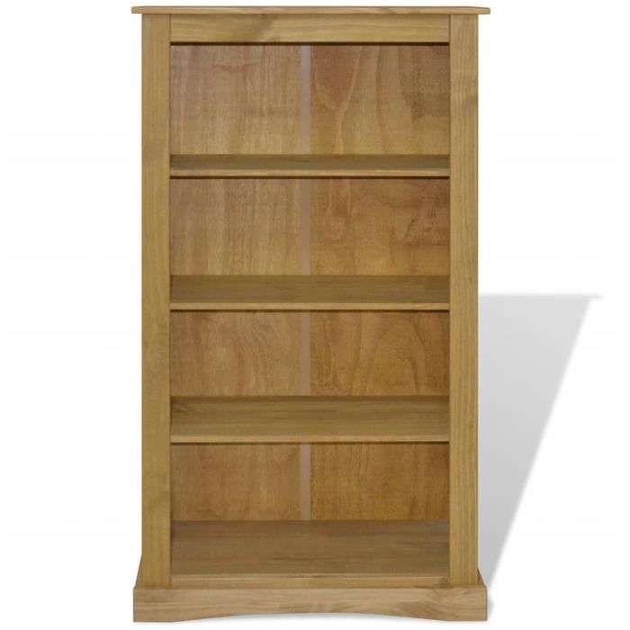 Bibliothèque - AKOZON - Corona - Bois de pin massif - 4 étagères - 81x29x150 cm