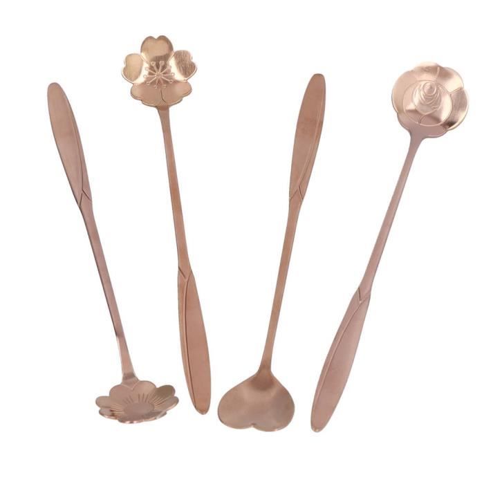 Jagowa Cuillère à Mélanger Cocktail 30cm Acier Inoxydable Dorée - Long Manche En Forme De Goutte