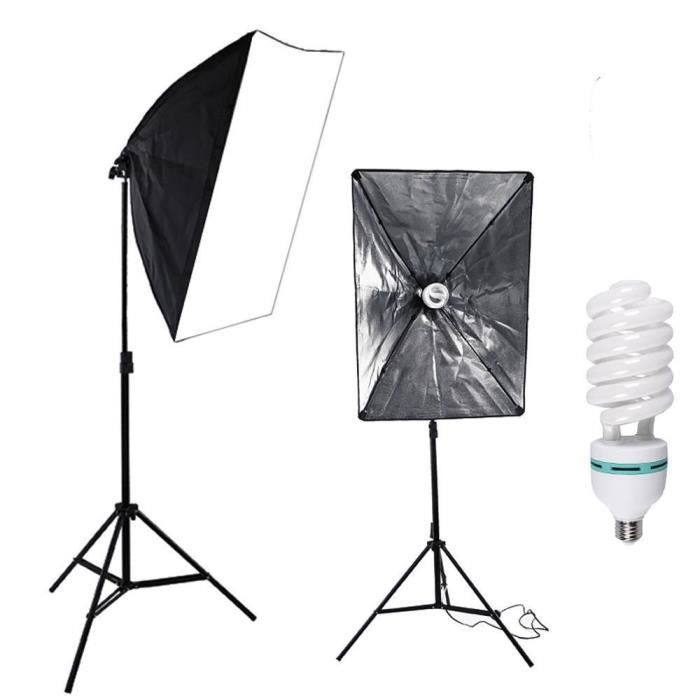 Abeststudio Studio Lighting Kit Kit Studio Photo Softbox Ampoule 135W Boîte souple 50 x 70cm