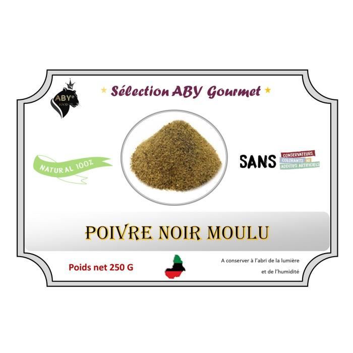 Poivre noir moulu 250G Sélection ABY Gourmet ABY Food Cdiscount