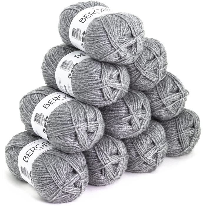 Slim Cotton – Lot De 10 Pelotes Fil Coton Recyclé 50g Blanc – Idéal Amigurumi, Tricot & Crochet Éco-responsable