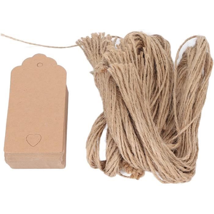 100 étiquettes Cadeaux De Noël En Papier Kraft + 100 Ficelles - 10 Motifs Festifs Pour Décorer Et Emballer Tes Présents