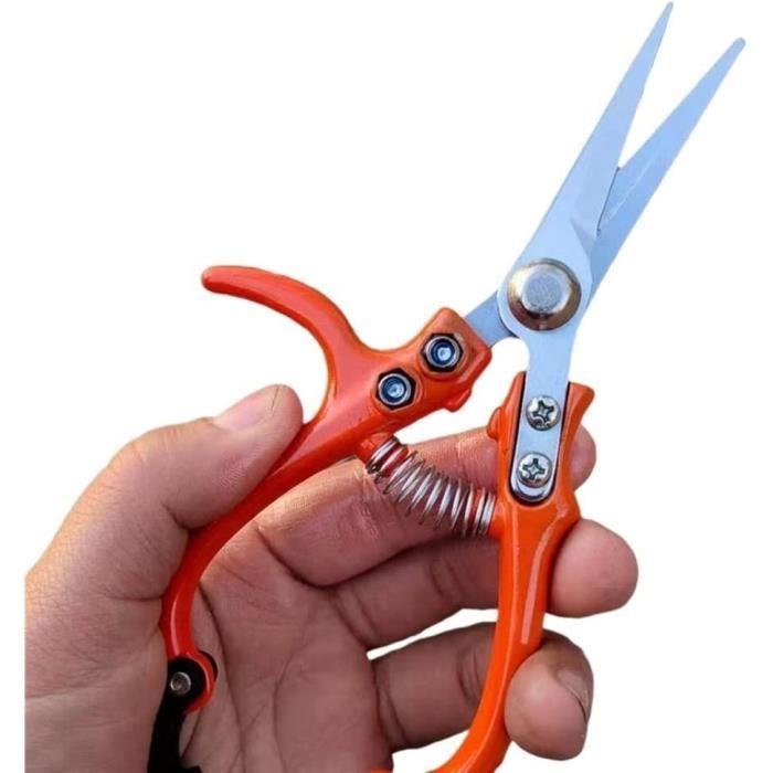 Lot De 3 Sécateurs De Jardin Professionnels – Acier Inoxydable, Coupe Nette, Poignées Ergonomiques Orange - 5