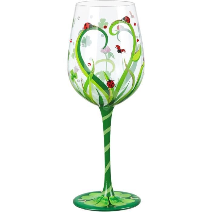 PRETYZOOM Verre à Vin Peint Main Violet Mauve – Verre Longue Tige Cocktails Élégant Et Cadeau Idéal