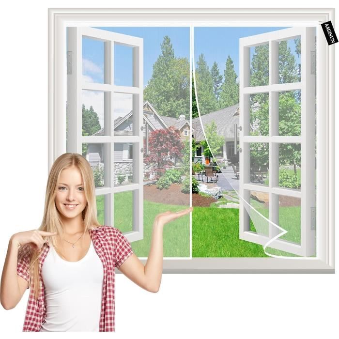 Moustiquaire Porte Fenetre Magnetique 75x255cm Blanc Rideau De Anti-Insectes Fermeture Automatique Pour Couloirs Portes Patio Rideau Anti Moustique Bogues