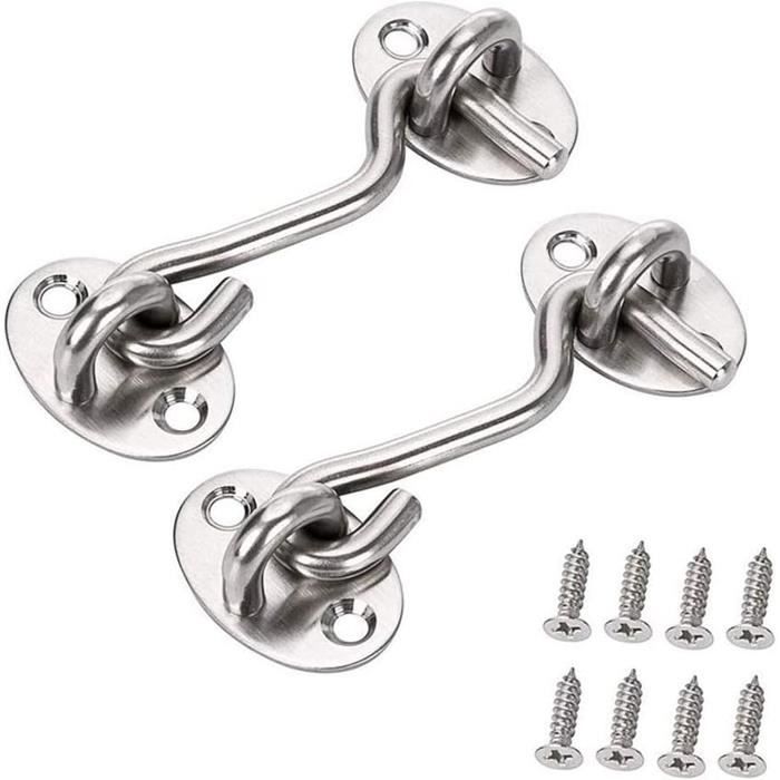 SUPERFINDINGS 4x Pinces à Ressort Pour Bateau - Crochets De Bord En Acier Inox 304, 2 Tailles (55x50mm & 40x35mm), Trou De 4mm, Clips De Rame Ultra Pratiques
