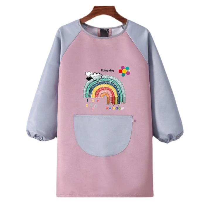 Tablier Peinture Enfant Manches Longues – Imperméable, Réutilisable, Pour Activités Créatives 3-8 Ans