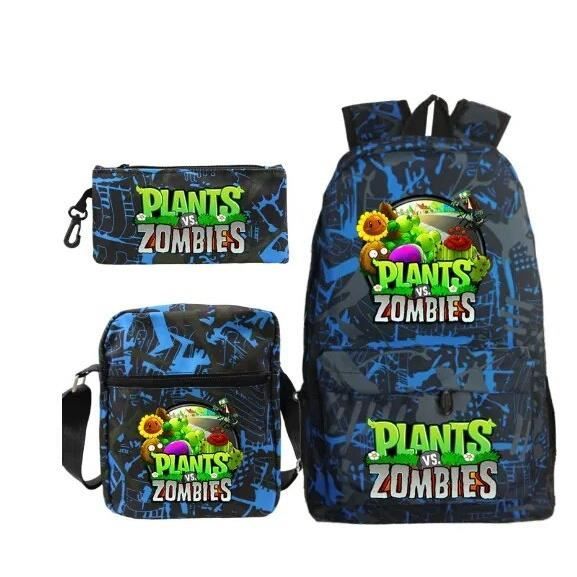 Trousse à Crayons Pour Enfant Motif 'Plantes Vs Zombies' - Portable, Polyester, 24x7x11 Cm - Cadeau École