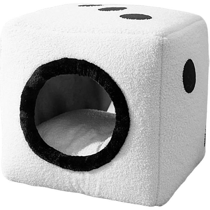 Maisons pour Chats Dintérieur Maison pour Chat pour Animaux Compagnie Chaton Tente Grotte Forme Dés Hiver Pliable en Peluche Niche