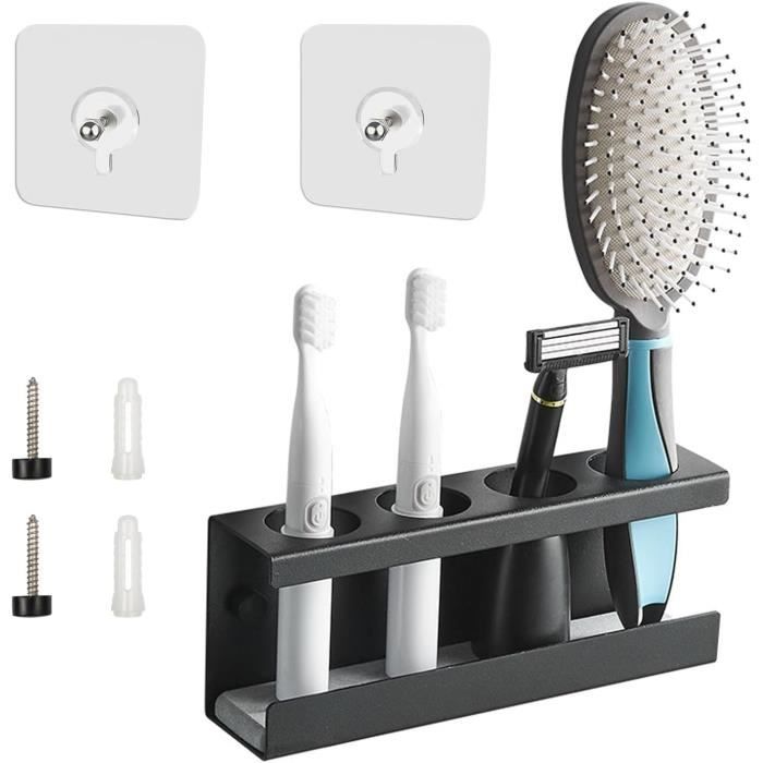 Support de brosse à dents électrique multifonction avec séparateurs  réglables, couleur grain de bois, porte-brosse à dents électrique, facile à  nettoyer : : Cuisine et Maison
