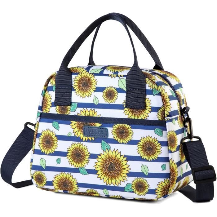 Sac Isotherme Repas Femme En Velours Côtelé - Idéal Pour Le Travail, L'école Ou Les Pique-niques - Avec Couverts Inox Offerts