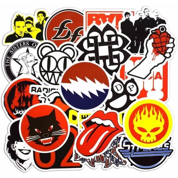 Autocollants Rock & Roll [Lot de 50] Stickers Rock & Roll