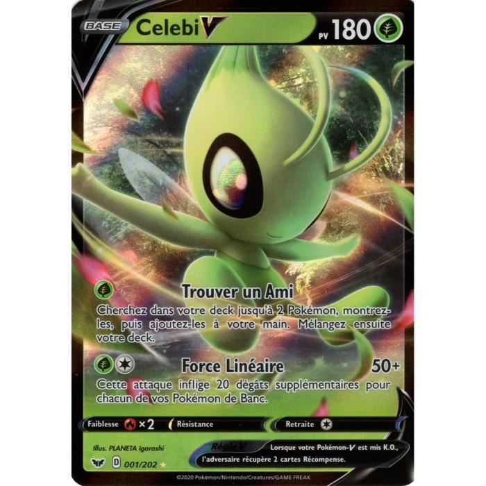 Celebi V Pokémon épée et bouclier 001/202 Ultra Rare Achat / Vente