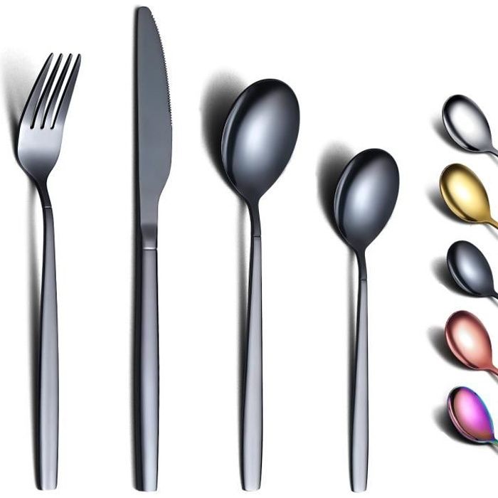 6 Pièces de Couverts de Table en Acier Inoxydable INOX Ensembles de Couverts