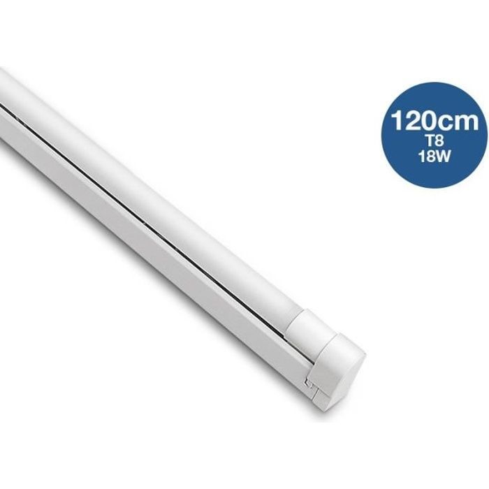 Kit réglette + tube LED T8 120cm 18W - Température lumière :Blanc